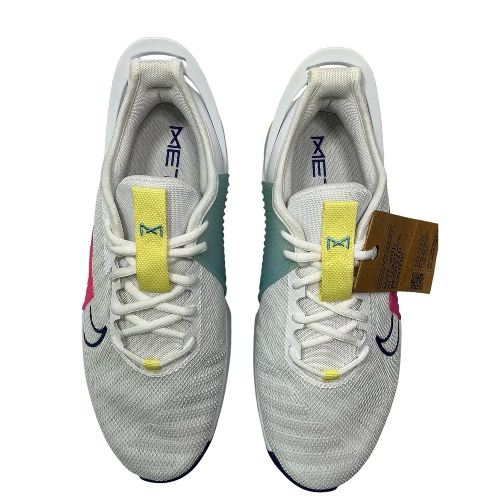 Nike Metcon 9 EasyOn Shoes White Citron Yellow/Pink DZ2615 102 Men Sz 10 No Box